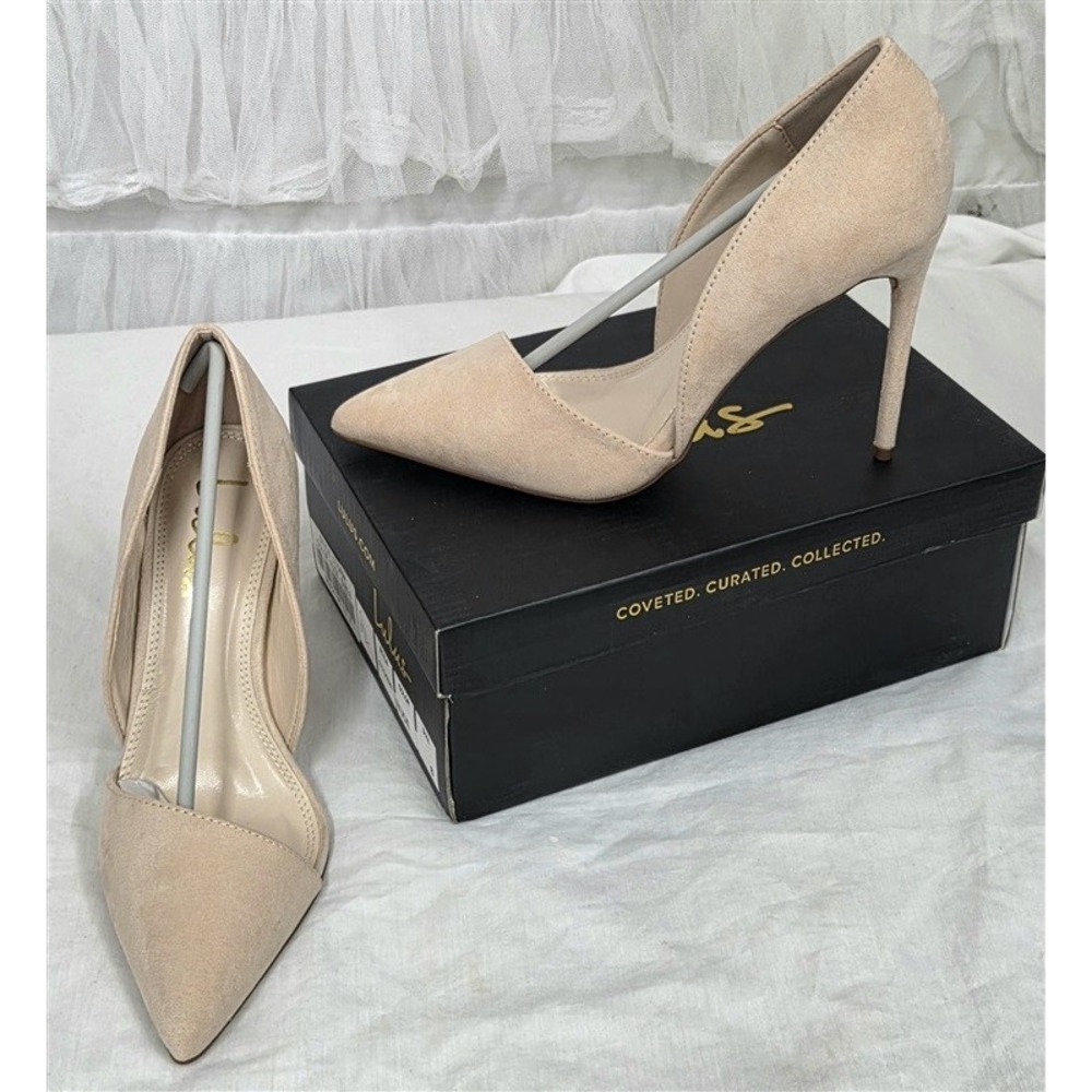 NWT Lulus Stormi D'Orsay 8 Nude Cut Out Pumps Faux Suede 130067 - Picture 9 of 9